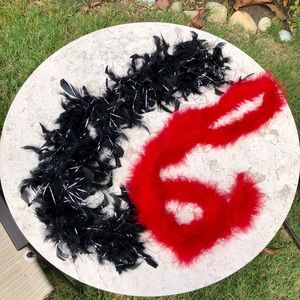 *BOGO Free* Black + Silver & Red Feather Boa